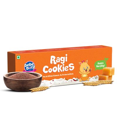 BebeBurp Ragi Cookies Healthy Millet Cookies with Jaggery No Maida, No Sugar, No Preservatives Nutrient-Rich, High Fiber & Protein Snack Best Organic Digestive Biscuits 150g (Pack of 2)