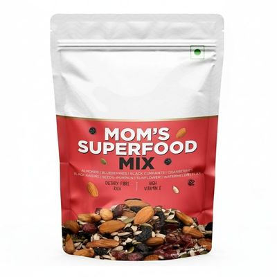 Mixed Nuts Dry Fruits - Mom's Superfood Mix - Roasted Almond, Pumpkin, Sunflower, Watermelon, Flax, Raisins, Black Currant, Cranberries, Blueberries, 200g