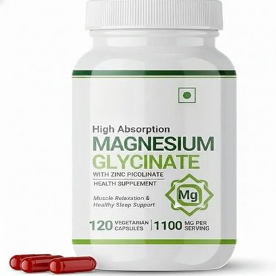 Protein Exotics Trail Mix Magnesium Glycinate Supplement 1100mg (Elemental Magnesium 242mg) with Zinc 10mg (as Zinc Picolinate) Per Serving - 120 Capsules