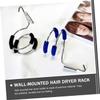 WOFASHPURET 2pcs Wall-mounted Hair Dryer Holder Styling Tool Organizer Hang Rack for Blower Hair Dryer Home Salon Use view 3