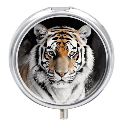 Pill Box Portable Tiger Pill Case Cute Pill Organizer for Vitamins Supplements