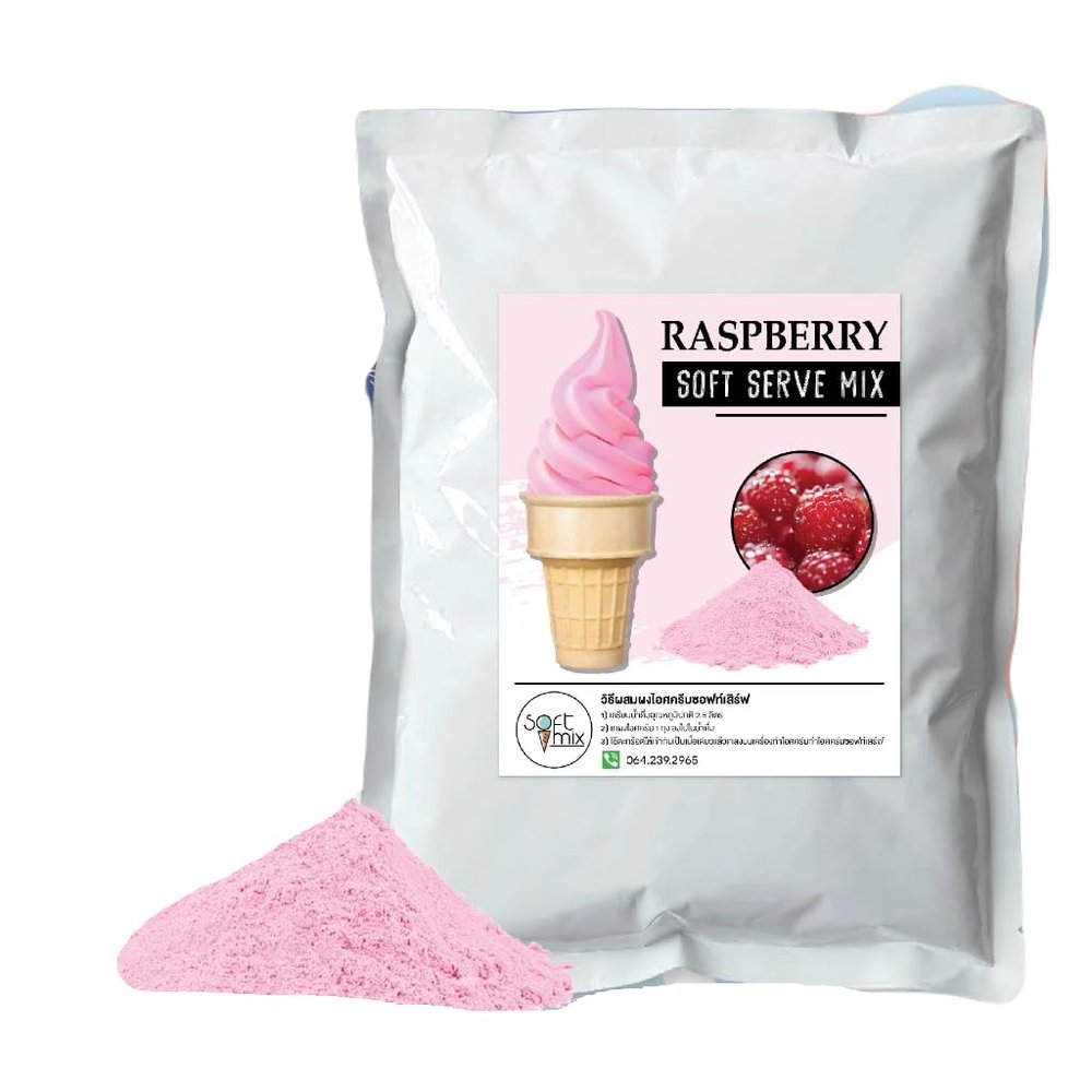 Soft Serve Ice Cream Powder 1kg Pack, Makes 3.5kg of Ice Cream Smooth, Creamy & Easy to Make (Raspberry)