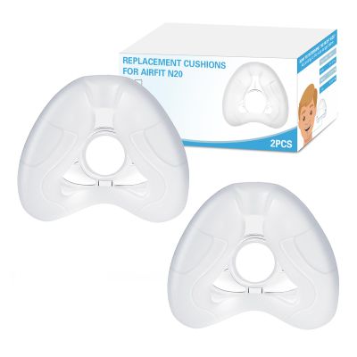 2 Pack Replacement Nasal Cushion for ResMed Airfit N20, Medium, Compatiable with Orignal Airfit N20 Frame & Elbow, Replacement Nasal CPAP Mask Cushion, Soft & Durable