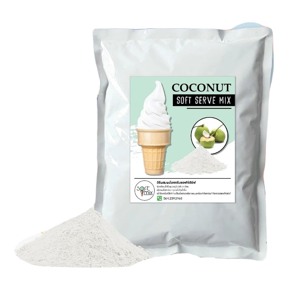 Soft Serve Ice Cream Powder 1kg Pack, Makes 3.5kg of Ice Cream Smooth, Creamy & Easy to Make (coconut)