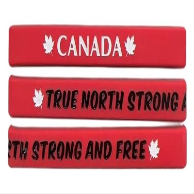 Canada Wristband Single and Small Pack, for True North Strong and Free* - #Canada #TrueNorthStrongandFree (Quantity: 25 Pack)