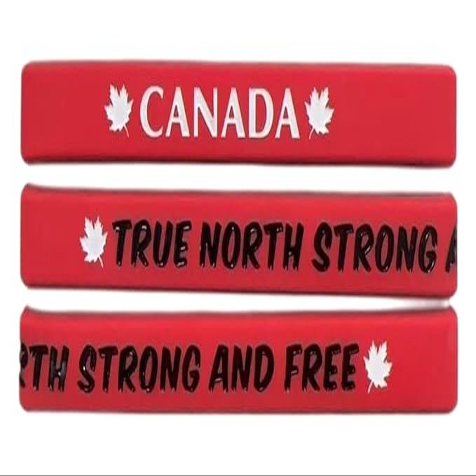 Canada Wristband Single and Small Pack, for True North Strong and Free* - #Canada #TrueNorthStrongandFree (Quantity: 25 Pack)