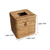 OUNONA Woven Rattan Tissue Box Hand-Woven Decorative Napkin Holder for Home Office and Car Square Tissue Dispenser for Bathroom Living Room and Dining Room view 2