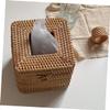 OUNONA Woven Rattan Tissue Box Hand-Woven Decorative Napkin Holder for Home Office and Car Square Tissue Dispenser for Bathroom Living Room and Dining Room view 3