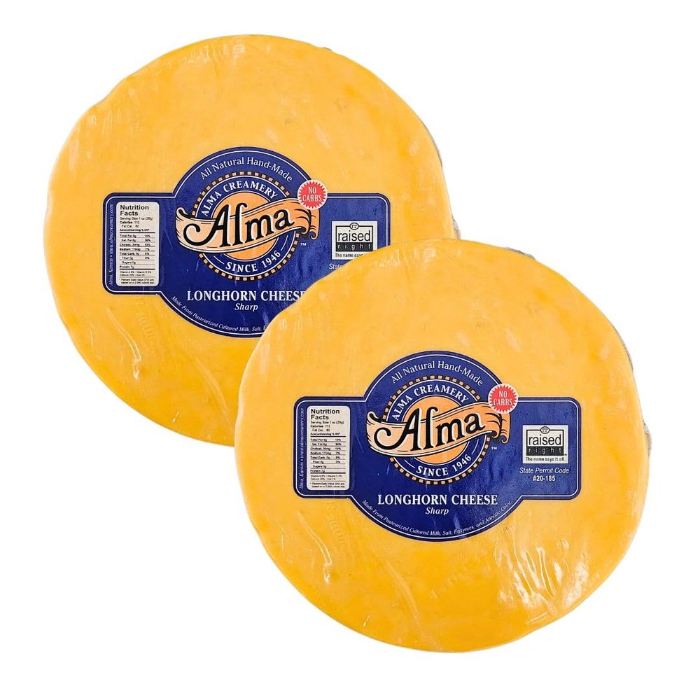 Alma Cheese Full Moon - Longhorn SHARP Cheddar (Pack of 2)