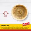 Glad Disposable Coffee Cups with Lids 12 OZ Insulated Paper Hot Cups No Sleeve Needed Textured Non-Slip Grip Fits Most Single-Serve Brewers Java Mocha Print 50 Cups and 50 Lids Disposable Drinkware view 3