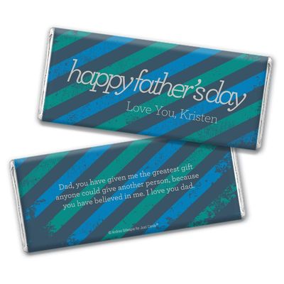 36ct Personalized Father's Day Candy Favors in Bulk Chocolate Bars (36 Count) Church Gift Ideas - Stripes