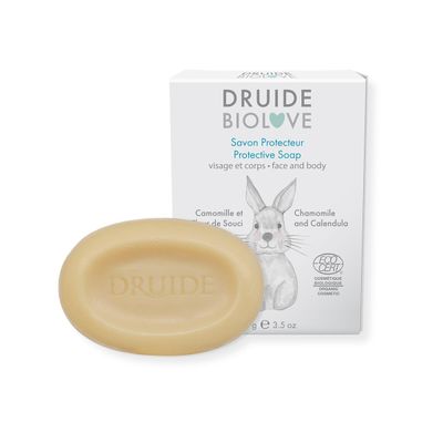 BioLove Protective Baby Soap Bar, Ultra-Gentle Care Bath for Sensitive Skin Calming,Reduces Inflammation Vegan 100 g (3.5 oz Size Lavender, Chamomile Made in Canada by Druide