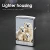 Polar Bear and Cub Lighter Case Cover, Personalized Graffiti Lighter Sleeve, Double-Sided Vintage Metal Protector view 4