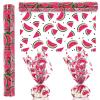 JarThenaAMCS Watermelon Cellophane Wrap Roll 100Ft x 16In 2.5Mil Pink Fruit Cellophane Paper Summer Cello Wrapping Paper for Treat Basket Birthday Party Favor view 1