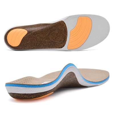 VALSOLE Cork Support Insoles for Men Women,Plantar Fasciitis Arch Support Orthotics Inserts,Relieve Flat Feet,Metatarsalgia,Foot Pain,Standing All Day Boot Work Insole(Beige,Men 4-4.5,Women 6-6.5)