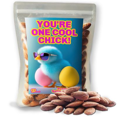 Cool Chick Salted Roasted Almonds for Easter Basket Ideas Healthy Snacks for Gift Baskets Women Teen Girls 8 oz