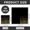 100 Pcs Black Cocktail Napkins Disposable - Black and Gold Paper Napkins for Birthday Wedding Anniversary New Year Holiday Party view 2