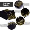 100 Pcs Black Cocktail Napkins Disposable - Black and Gold Paper Napkins for Birthday Wedding Anniversary New Year Holiday Party view 3