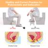 Uaniar 2 Pack White Toilet Stool Squat Adult - 6.7" Non-Slip Bathroom Poop Stool, Bamboo Wood Squatting Potty Stools for Adults with Space-Saving Curved Base, Pooping Toilet Foot Step view 2