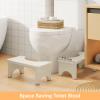 Uaniar 2 Pack White Toilet Stool Squat Adult - 6.7" Non-Slip Bathroom Poop Stool, Bamboo Wood Squatting Potty Stools for Adults with Space-Saving Curved Base, Pooping Toilet Foot Step view 3