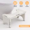 Uaniar 2 Pack White Toilet Stool Squat Adult - 6.7" Non-Slip Bathroom Poop Stool, Bamboo Wood Squatting Potty Stools for Adults with Space-Saving Curved Base, Pooping Toilet Foot Step view 4