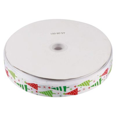 100 Yards Christmas Ribbons, Polyester Silk DIY Gifts Wrapping, Festive Decoration for Home Office Car, Red Christmas Glove or White Christmas Tree Pattern (100 Yards/Volume)