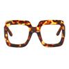 bullabulling Ladies Reading Glasses Stylish Frame - Oversized Square Design Reader Eyeglasses for Women (tortoise, 2.0, x) view 2
