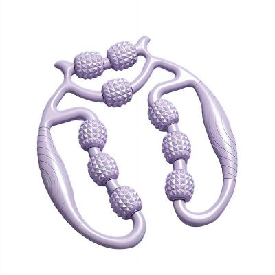 Massage Roller Relax Roller 9 Wheels,Multifunctional Ring Roller, 360 Degree Leg Neck Muscle Hand Arm Relaxer,Circular Leg Clamps Leg Massage for Tennis Elbow Legs (Purple)