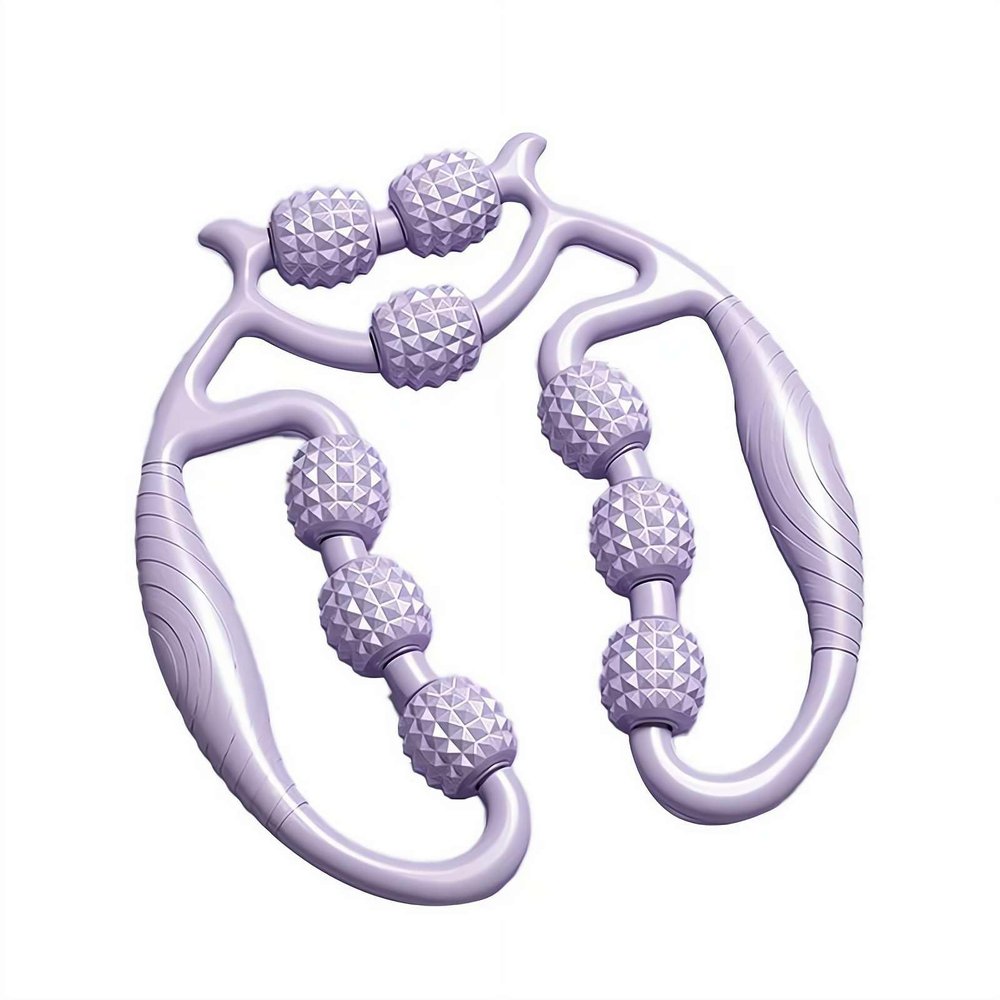 Massage Roller Relax Roller 9 Wheels,Multifunctional Ring Roller, 360 Degree Leg Neck Muscle Hand Arm Relaxer,Circular Leg Clamps Leg Massage for Tennis Elbow Legs (Purple)