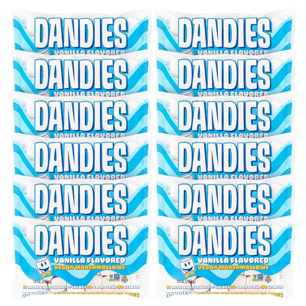 Dandies Vanilla Flavored Vegan Marshmallows, Non GMO, Gelatin Free, 10 Ounces (Pack Of 12)