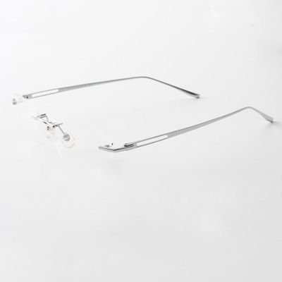 1 Pair Metal Frame Arms Rimless Titanium Alloy Glasses Legs and Nose Bridge Glasses Replacement Temple Eyewear Frame Temple Screws and Screwdriver (Single Hole)