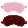 2 Pcs Plush Eye Mask Soft Sleeping Blindfold Eye Cover Comfortable Furry Faux Fur Sleeping Mask Satin Nap Night Eyeshade Cover for Women Men Gift (Pink, Red) view 1