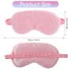 2 Pcs Plush Eye Mask Soft Sleeping Blindfold Eye Cover Comfortable Furry Faux Fur Sleeping Mask Satin Nap Night Eyeshade Cover for Women Men Gift (Pink, Red) view 2