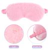 2 Pcs Plush Eye Mask Soft Sleeping Blindfold Eye Cover Comfortable Furry Faux Fur Sleeping Mask Satin Nap Night Eyeshade Cover for Women Men Gift (Pink, Red) view 3