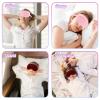 2 Pcs Plush Eye Mask Soft Sleeping Blindfold Eye Cover Comfortable Furry Faux Fur Sleeping Mask Satin Nap Night Eyeshade Cover for Women Men Gift (Pink, Red) view 4