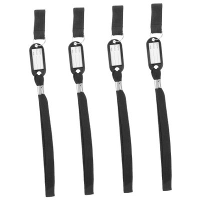 DEARMAMY 4Pcs Anti-Lost Cane Wrist Strap Lanyard for Elderly with Name Tag Comfortable Reusable Walking Stick Accessory Design for Daily Use Slip-Resistant Grip