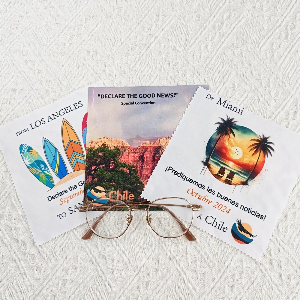 300PCS Custom Microfiber Cleaning Cloth 6"6"- Full Color Print Your Business Logo - Promotional Item for Cleaning Eyeglasses, Screens, & Lenses (300)