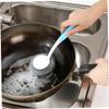 PartyKindom Long Handle Steel Ball Dishwashing Brush for Effortless Kitchen Cleaning Ergonomic Non-Slip Grip for Pans Pots and Dishes Random Blue Color view 2