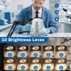 10X Magnifying Glass with Light Clip on Mganifier with Light 3 Color Modes 56 LEDs Stepless Dimmable Desk Magnifying Glass with Clamp Magnifying Desk Lamps with Swing Arm for Reading Close Work view 4