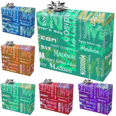 AOFUN Personalized Father's Day Wrapping Paper for Father's Day Birthday Party Anniversary Custom Gifts Happy Birthday Wrapping Paper