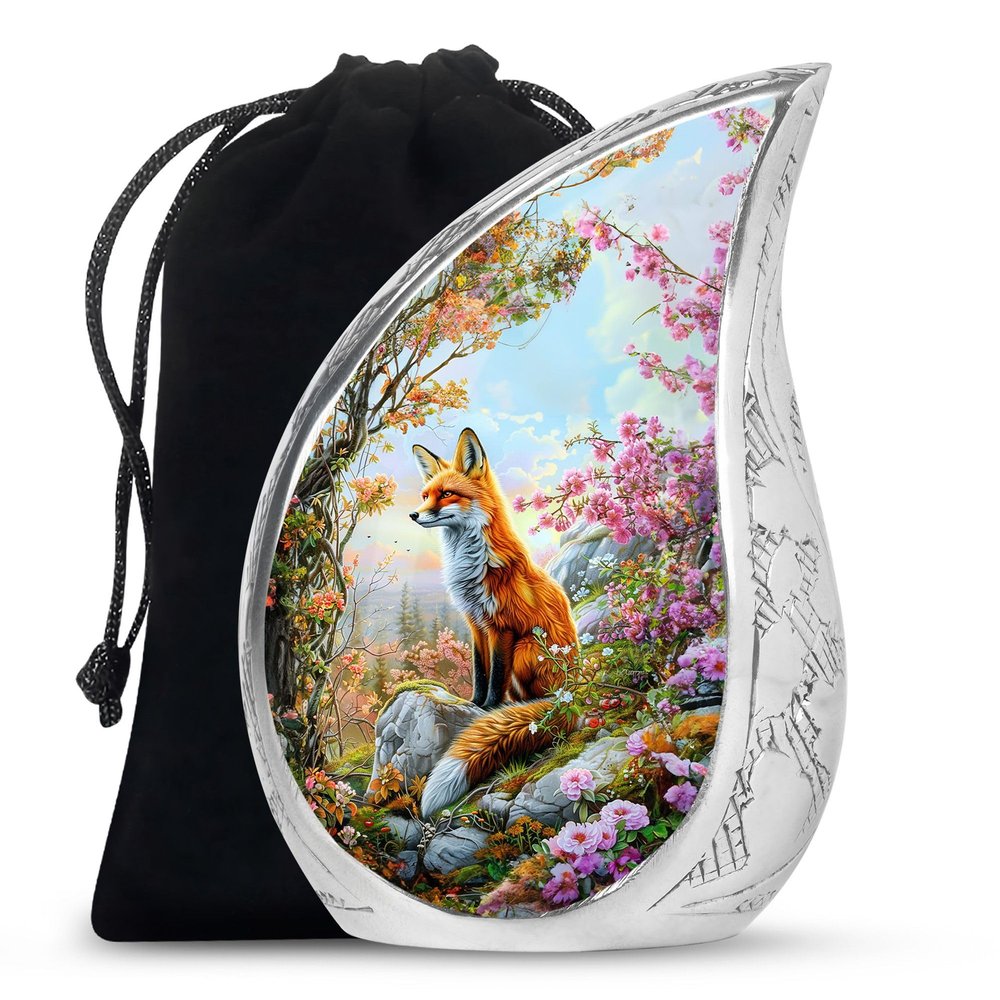 SkyBlue Fox Large Funeral Urns for Human Ashes Adult Dad - Cremation Urn for Human Ashes Adult Mom - Burial Decorative Ashes 10 Inch
