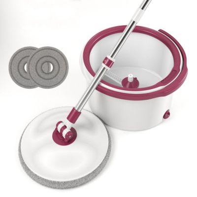 Mop Set Hand Washable Household Dehydration Mop Tile Wooden Floor Dry and Wet Mop Commercial Dust Removal Office Hotel (Pink) to Pursue Happiness
