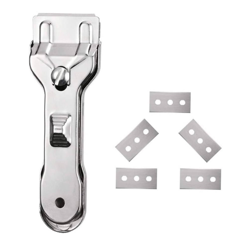 LOEFLIFA Non-Scratch Glass Cleaning Scraper Set Ceramic Hob Tool with Sturdy Blades for Efficient Removal of Stickers Paint and Residue from Various Surfaces