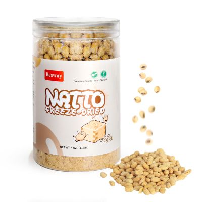 Besway Traditional Chinese Freeze Dried Natto 4oz Rehydrate to Sticky & Stringym, Probiotic Rich Natural Fermented Soybeans, Vitamin K2, Plant Protein Product of China