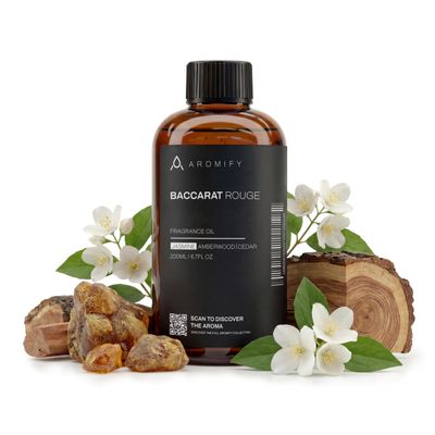 Aromify Diffuser Oil Inspired by Baccarat Rouge, 6.7 FL Oz, 200 mL,Luxury Hotel Scent for Home, Bathroom, Spa & Office, Essential Oil Blend for Aromatherapy, Amberwood & Cedar.