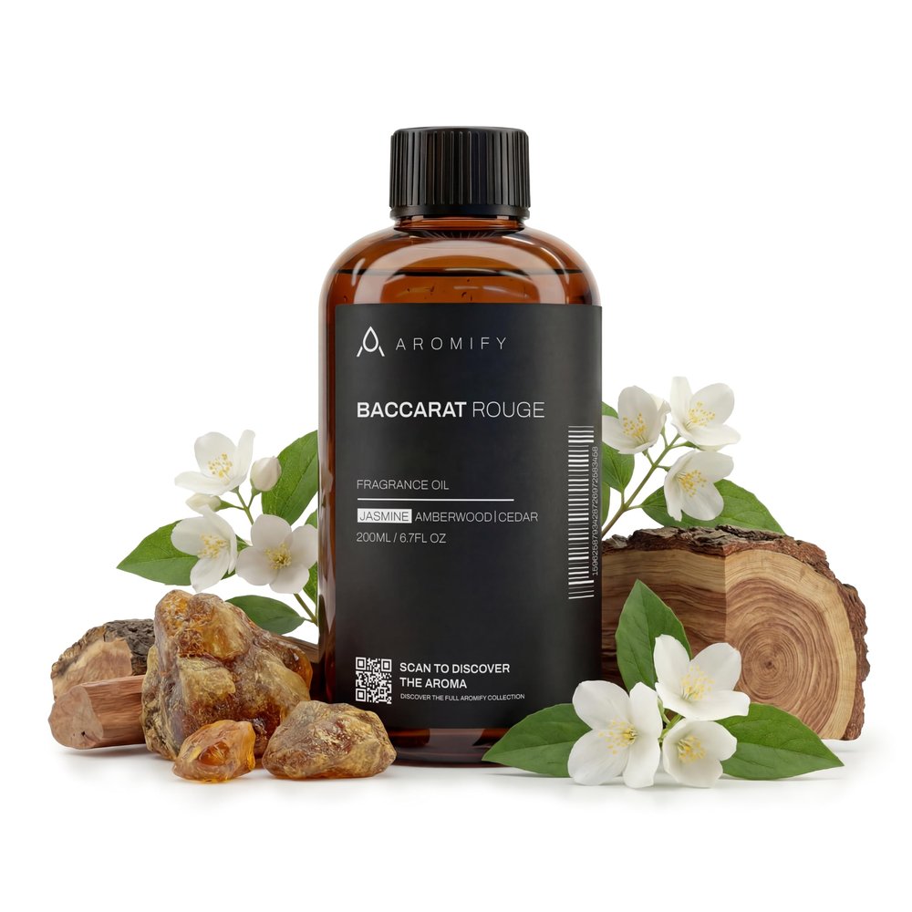 Aromify Diffuser Oil Inspired by Baccarat Rouge, 6.7 FL Oz, 200 mL,Luxury Hotel Scent for Home, Bathroom, Spa & Office, Essential Oil Blend for Aromatherapy, Amberwood & Cedar.