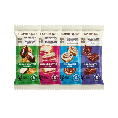 Bearded Brothers Organic Vegan Energy Bars - Gluten & Soy Free, Paleo, Whole 30 | Non GMO, Low Glycemic, High Protein, Fiber (10 Pack, Variety Pack Regenerative Organic)