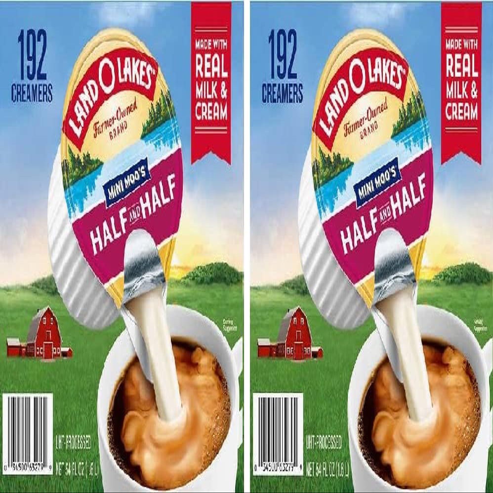 Mini Moo's Half and Half Creamer Singles, 192 Count Box, 2 Cases (Packaged by Brewd Coffee Supplies)
