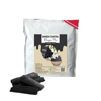 Bingsu Snow Ice Powder 1kg Pack, Makes 4kg of Fluffy Shaved Ice Smooth, Creamy & Easy to Make (Bamboo charcoal)