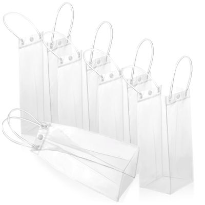 ABOOFAN 15pcs Sturdy Pvc Handbags Handles Reusable Tote Bags for Gifts Party Favors Small Business Bags